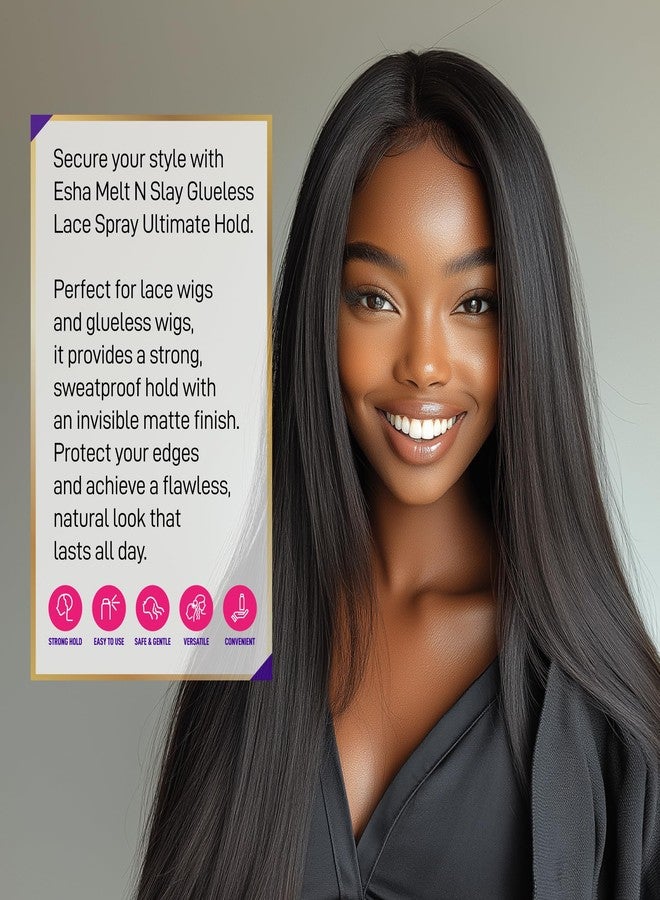Esha MELT N SLAY Glueless Lace Spray - Ultimate Hold, Sweat & Water Resistant, Long-Lasting Secure Grip for Lace Wigs, Invisible Matte Finish & Edge Protection (80ML) - Image 5