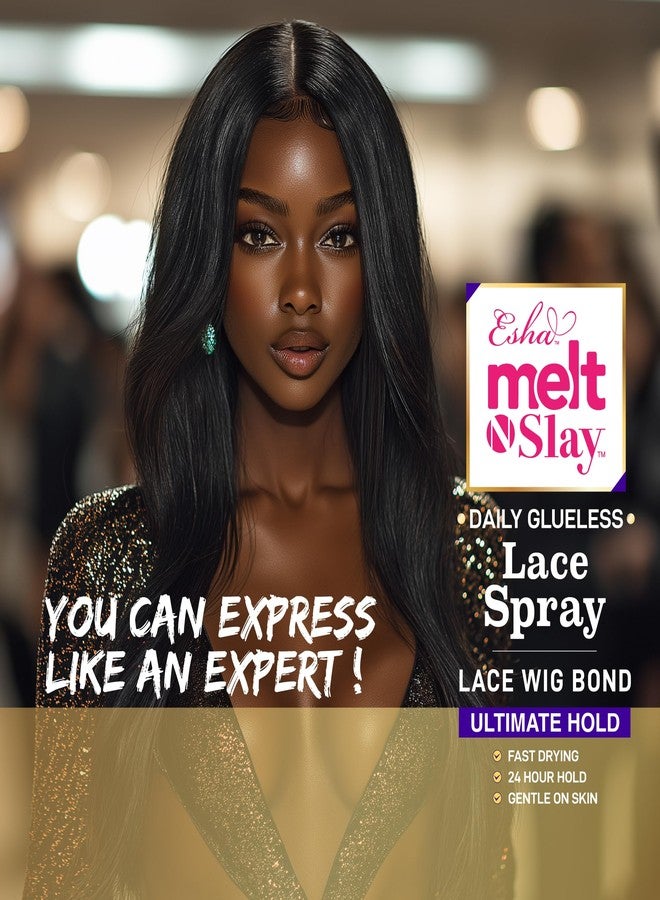 Esha MELT N SLAY Glueless Lace Spray - Ultimate Hold, Sweat & Water Resistant, Long-Lasting Secure Grip for Lace Wigs, Invisible Matte Finish & Edge Protection (80ML) - Image 4