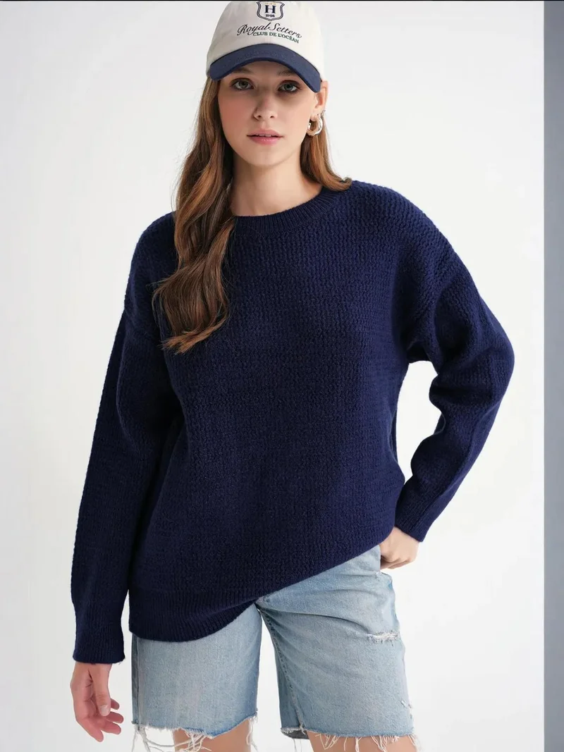 MixRay Mixray Long Sleeve Ribbed Knit Sweater