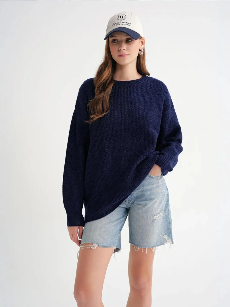 MixRay Mixray Long Sleeve Ribbed Knit Sweater