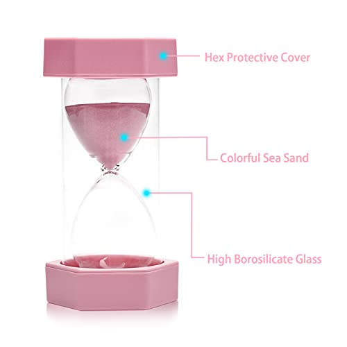 SANDTIMER 5 Pcs Marcaron Colorful Hourglass, Sand Timers, Acrylic Hourglass Timer, 3/5/10/20/30 Minutes Sandglass for Classroom, Home, Kitchen, Office Decoration - Image 5