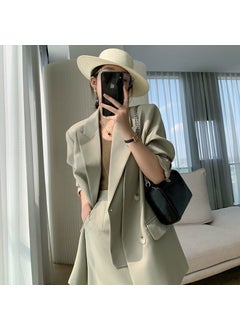 Asian gray suit + skirt suit
