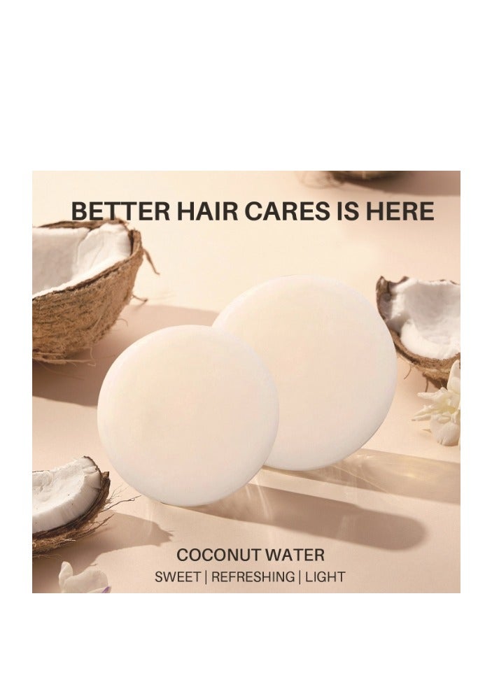 MIAOFUTONG Coconut Shampoo Bar,White Solid Shampoo Bar,Natural Organic Coconut Soap Bar 70g,Deeply Nourishing,Anti Hair Loss Shampoo for Women & Men,With Coconut Oil, Jojoba Oil - Image 2