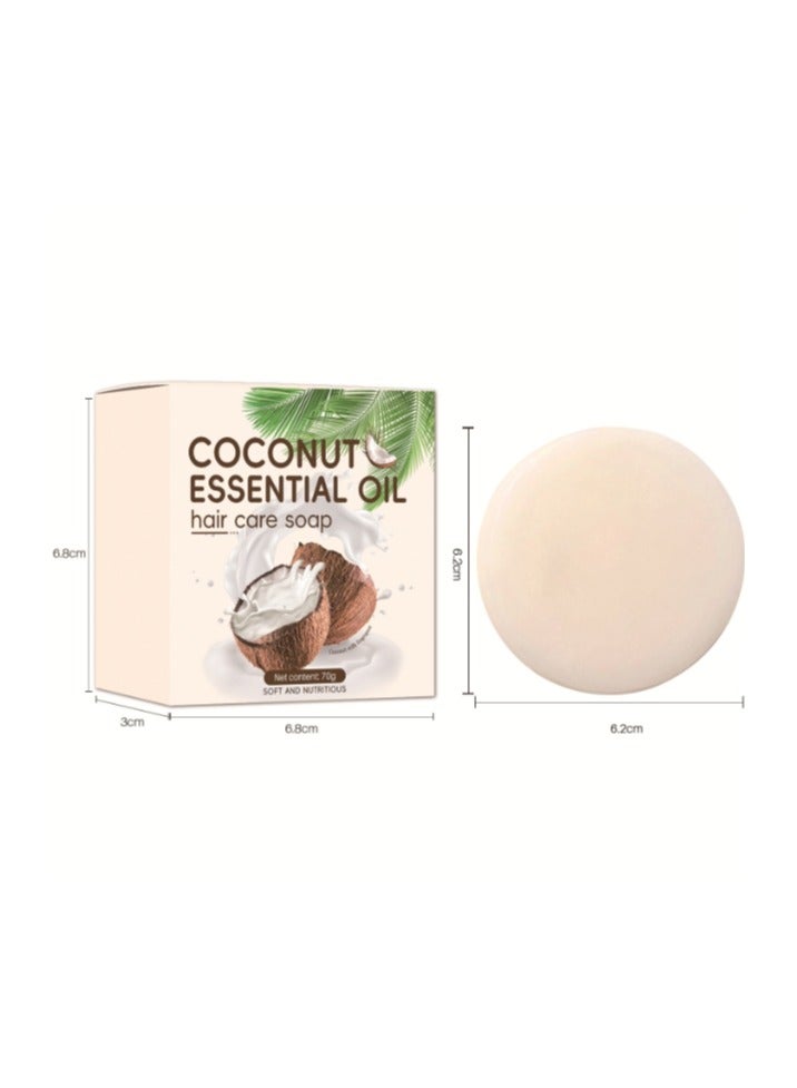 MIAOFUTONG Coconut Shampoo Bar,White Solid Shampoo Bar,Natural Organic Coconut Soap Bar 70g,Deeply Nourishing,Anti Hair Loss Shampoo for Women & Men,With Coconut Oil, Jojoba Oil - Image 4