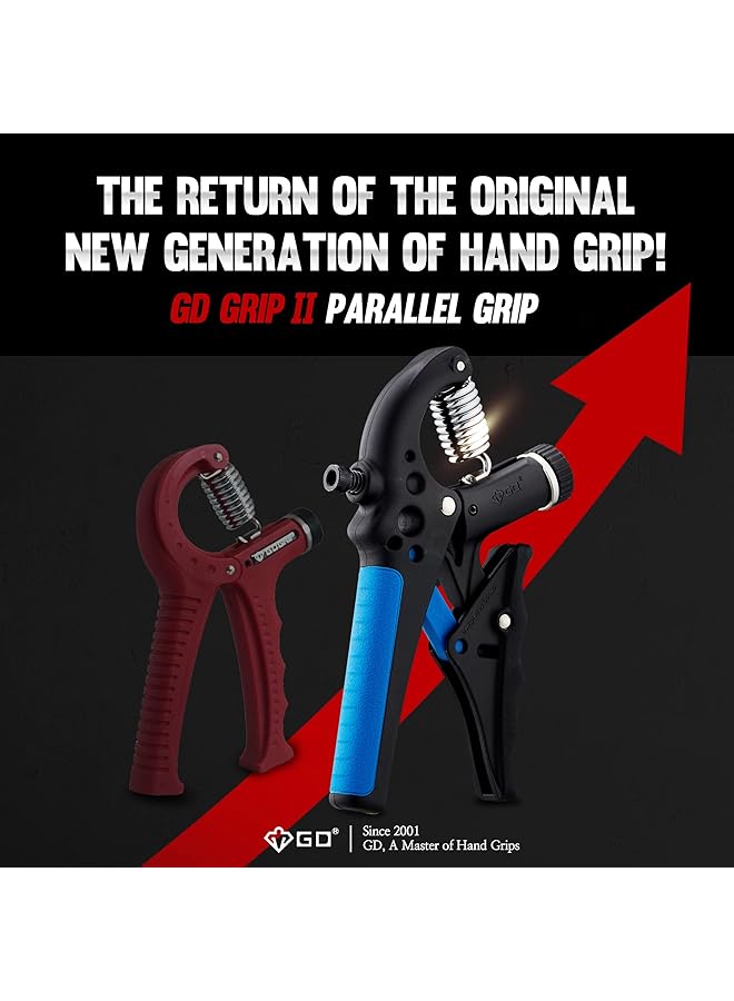 GD Grip2 Hand Grip Strengthener (Grip Strength Trainer) Adjustable Gripper (22~77lbs) Forearm and Wrist Exerciser Strengthener for Grip Strength - Image 2