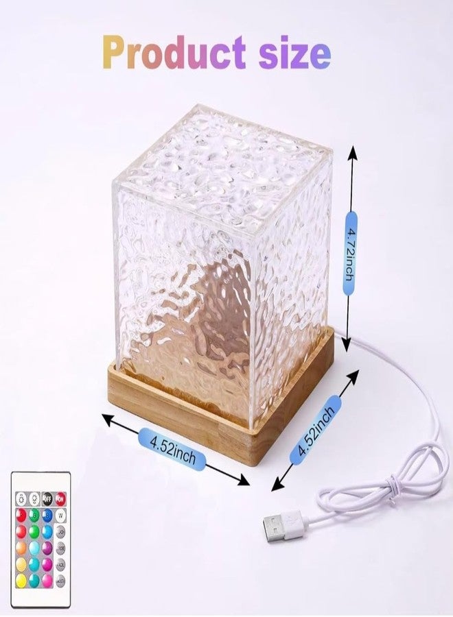 RENARSH Acrylic Romantic Ocean Wave Night Light Projector Lamp, 3D Water Wave Effect, LED Projection Lamp for Bedroom Decor, Remote Control (Cube Shape) Multicolor - Image 5