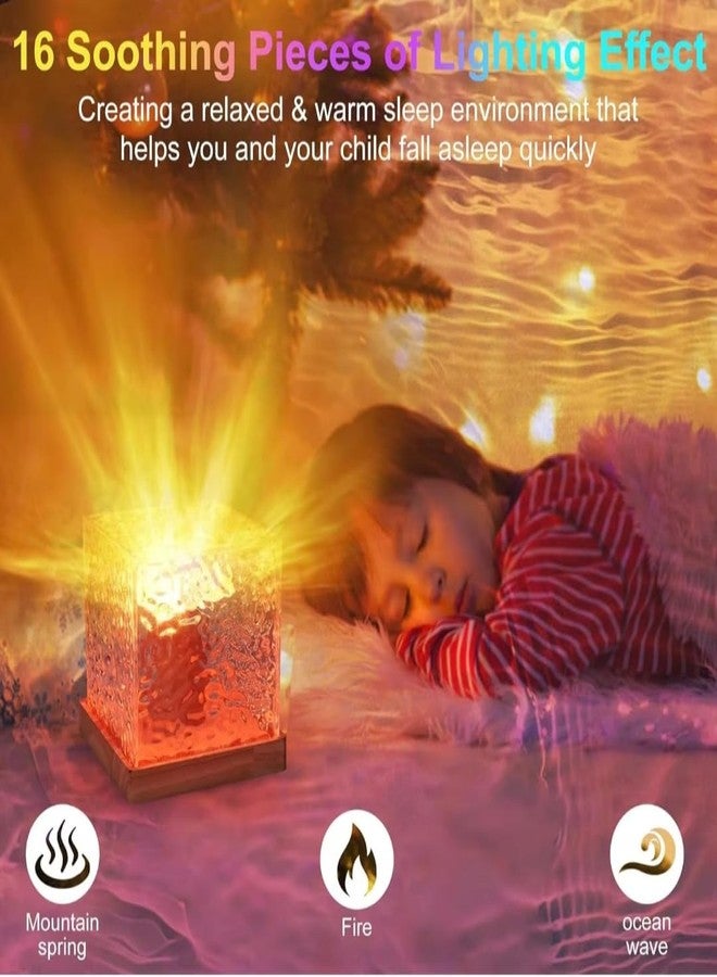 RENARSH Acrylic Romantic Ocean Wave Night Light Projector Lamp, 3D Water Wave Effect, LED Projection Lamp for Bedroom Decor, Remote Control (Cube Shape) Multicolor - Image 4
