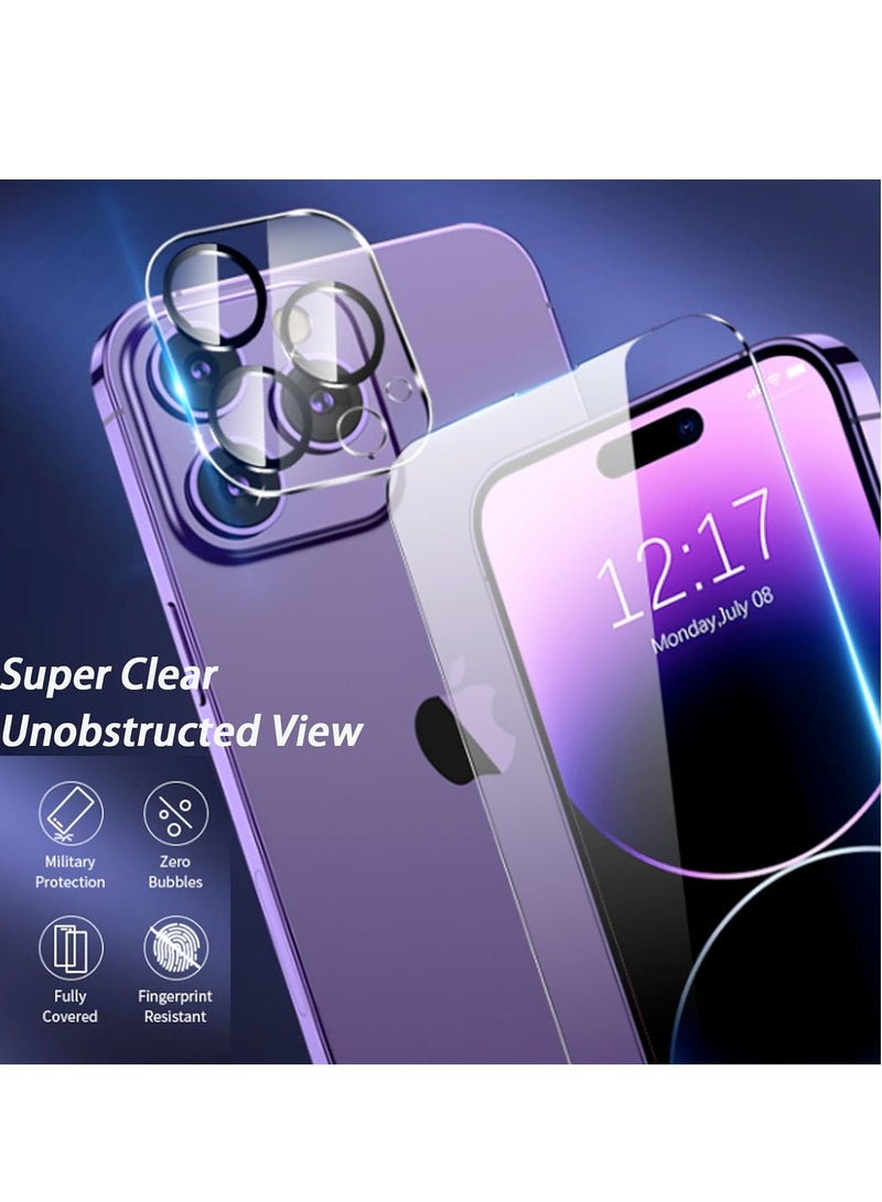 DUSALA [3+3 Pack] for iPhone 15 Pro Max Screen Protector with Camera Lens Protector 9H Tempered Glass Film HD Clear Sensitive Full Coverage Protector for iphone 15 Pro Max(iphone 15 Pro Max) - Image 5