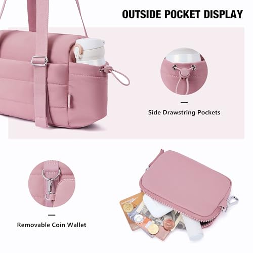 ROULENS Small Gym Bag for Women 2 Set Mini Gym Duffle Bag with Wet Compartment and Coin Wallet, Gym Tote Bag for Workout/Sport/Travel - Image 4