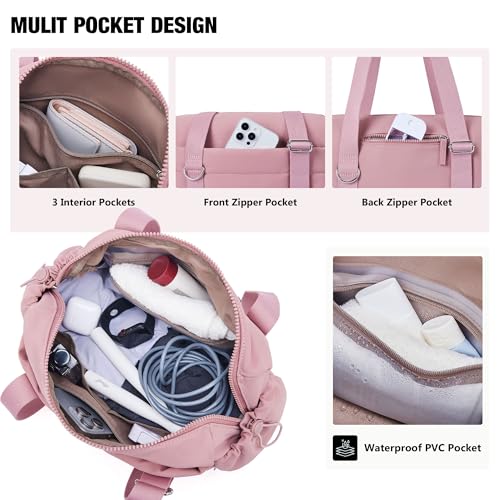 ROULENS Small Gym Bag for Women 2 Set Mini Gym Duffle Bag with Wet Compartment and Coin Wallet, Gym Tote Bag for Workout/Sport/Travel - Image 3