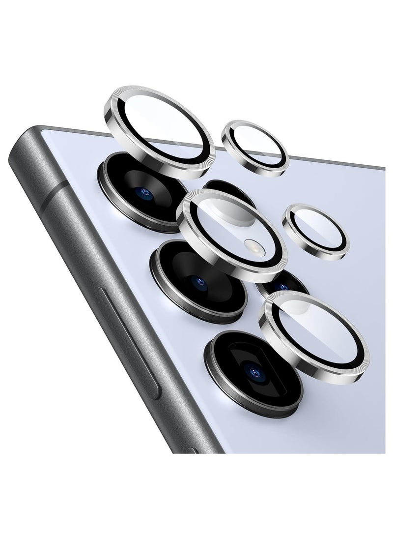 Raxoom Samsung Galaxy S24 Ultra Camera Lens Protector, Individual Lens Protectors, Scratch-Resistant Ultra-Thin Tempered Glass with Aluminum Edging, Galaxy S24 Ultra Case Friendly, 1 Set, Silver - Image 1