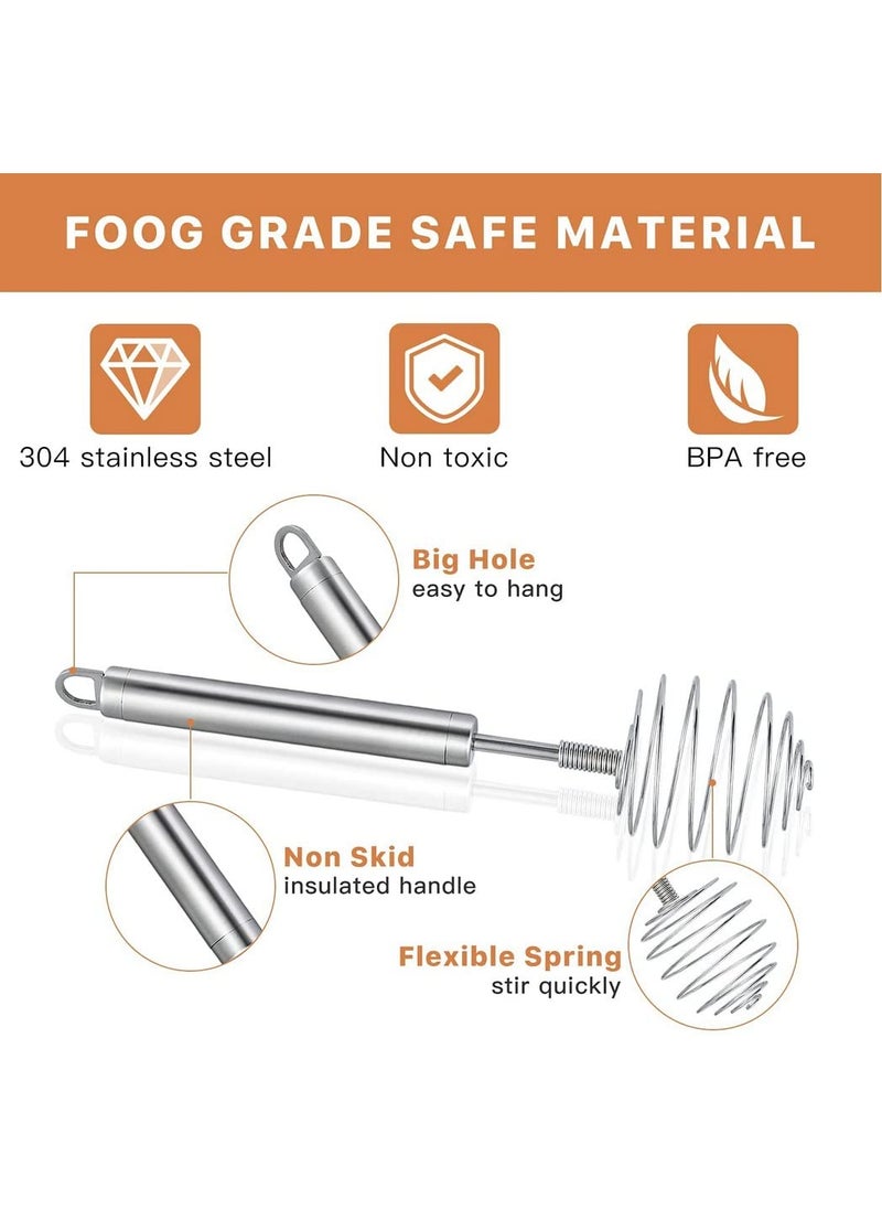 KBDev KBDev Handheld Steel Wire Egg Whisk Hand Egg Mixer Eggbeater Whisking Blender Stirring Beater Milk Cream Frother Flour Stirrer for Family Restaurant Kitchen  - Image 5