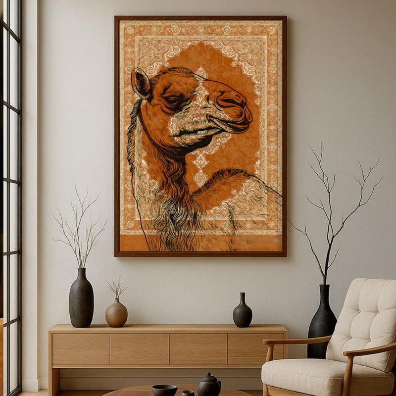 Marktna Canvas painting with a traditional art design and a hollow frame, measuring (60×90), one piece - Image 2