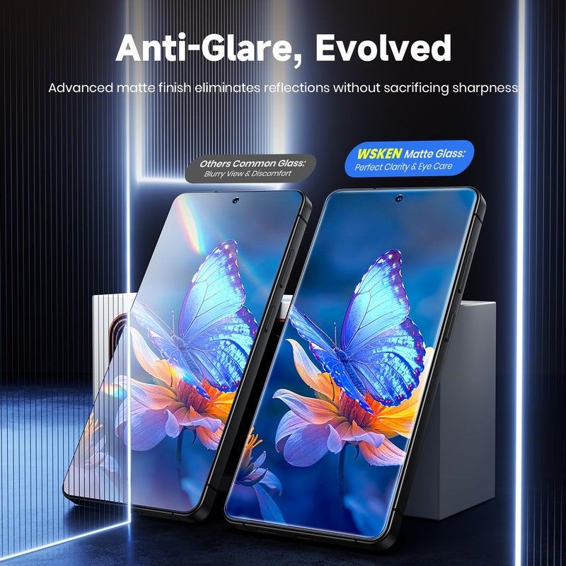 WSKEN Matte Privacy Screen Protector for Samsung Galaxy S26 Ultra - [Anti-Glare & Anti-Fingerprint] [24Â° Anti Spy] [Smooth as Silk] 9H+ Tempered Glass With Auto Fit Box Zero Bubble,2 Pack - Image 2
