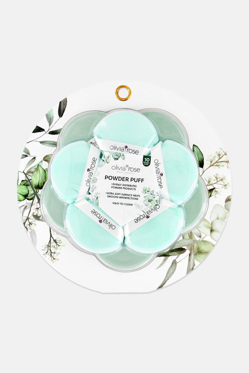 Olivia Rose 10 Pieces Triangle Powder Puffs Set, Mint Green - Image 1