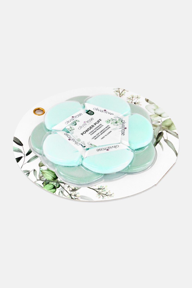 Olivia Rose 10 Pieces Triangle Powder Puffs Set, Mint Green - Image 2