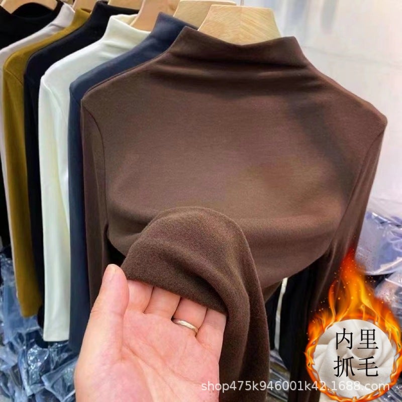 Popular Children'S Slim-Fit Half Turtleneck Bottoming Shirt Girls' Western Style Warm Top Girls' Inner Long Sleeve T-Shirt - Image 1