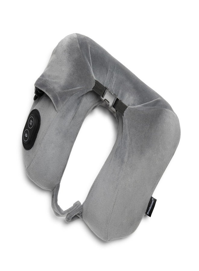 Brookstone USB Powered Vibration + Heating Travel Pillow - 2 in 1 Ergonomic Memory Foam Massaging Airplane Head, Neck, and Lumbar Pillow (Dark Grey) - Image 3