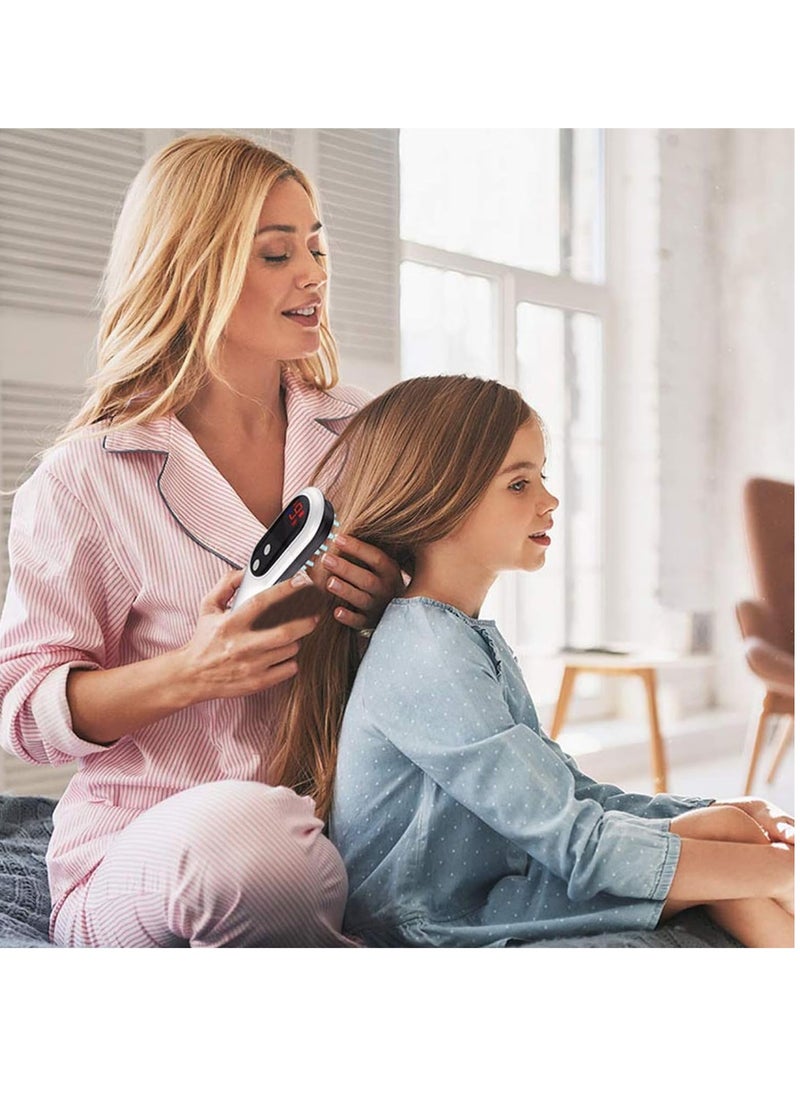 SYOSI - Electric Massager Comb Cordless Scalp and Portable Rechargeable Head Scrubber with 9 Vibration Modes Waterproof Handheld Massage Brush Soft Rubber Effective in Stress Relax - Image 1