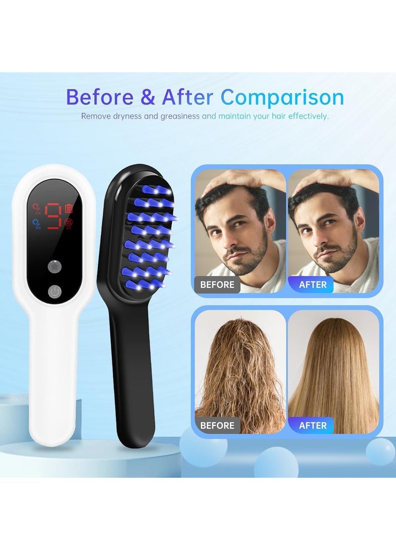 SYOSI - Electric Massager Comb Cordless Scalp and Portable Rechargeable Head Scrubber with 9 Vibration Modes Waterproof Handheld Massage Brush Soft Rubber Effective in Stress Relax - Image 1