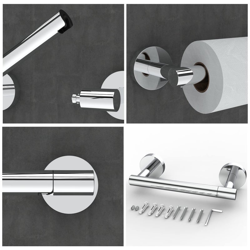 RARXTR Toilet Paper Holder Chrome SUS304 Stainless Steel Double Post Pivoting Polish Chrome Toilet Paper Roll Holder Wall Mounted Toilet Tissue Holder for Commercial Bathroom RV  Polished  2 Pack - Image 3