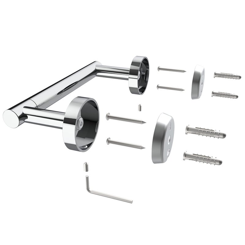 RARXTR Toilet Paper Holder Chrome SUS304 Stainless Steel Double Post Pivoting Polish Chrome Toilet Paper Roll Holder Wall Mounted Toilet Tissue Holder for Commercial Bathroom RV  Polished  2 Pack - Image 4