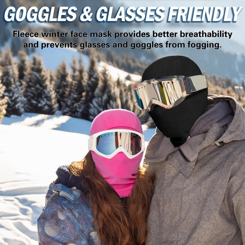 Oliumt Balaclava Ski Mask for Men & Women - Winter Face Mask with Multiple Wear Styles - for Outdoor Sports & Cold Weather (US, Alpha, One Size, Pure Black) - Image 5