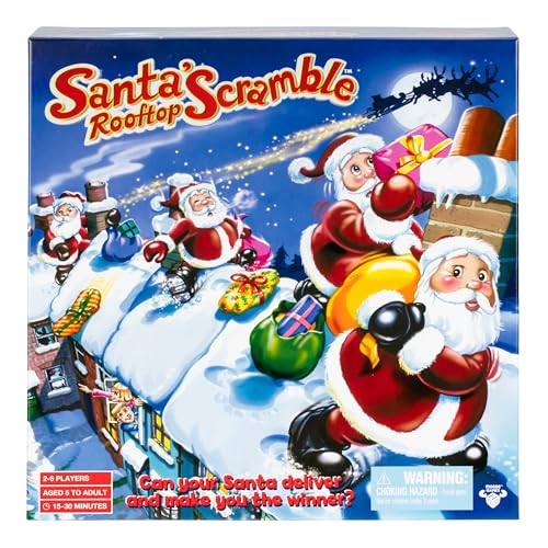 MOOSE Santas Rooftop Scramble is A Family Board Game Full of The Magic of Christmas Where Players Act As Santa Collect and Deliver Presents to The Right Houses for 26 Players Ages 5 - Image 1