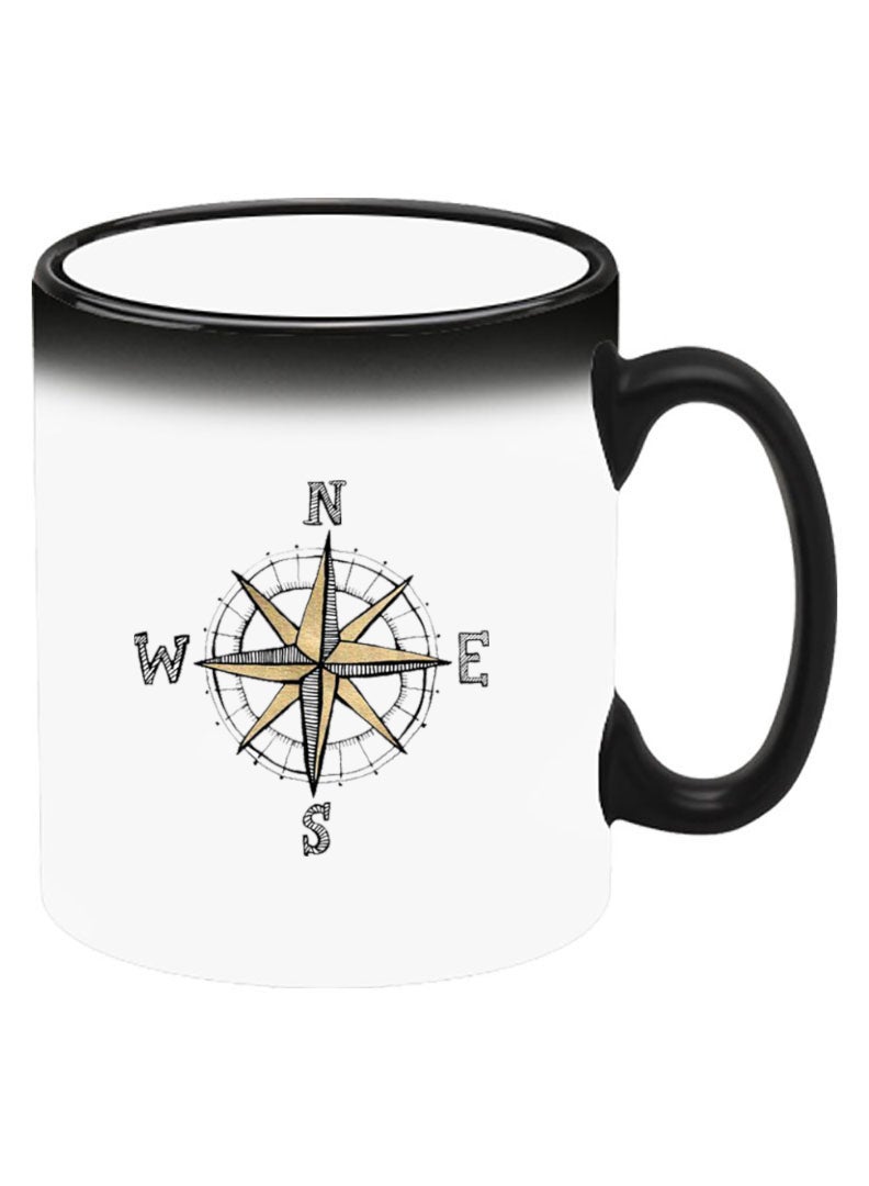 Theodor Color Changing Heat Sensitive Ceramic Mug, Image Revealed When HOT Liquid is Added! Compass - Image 2