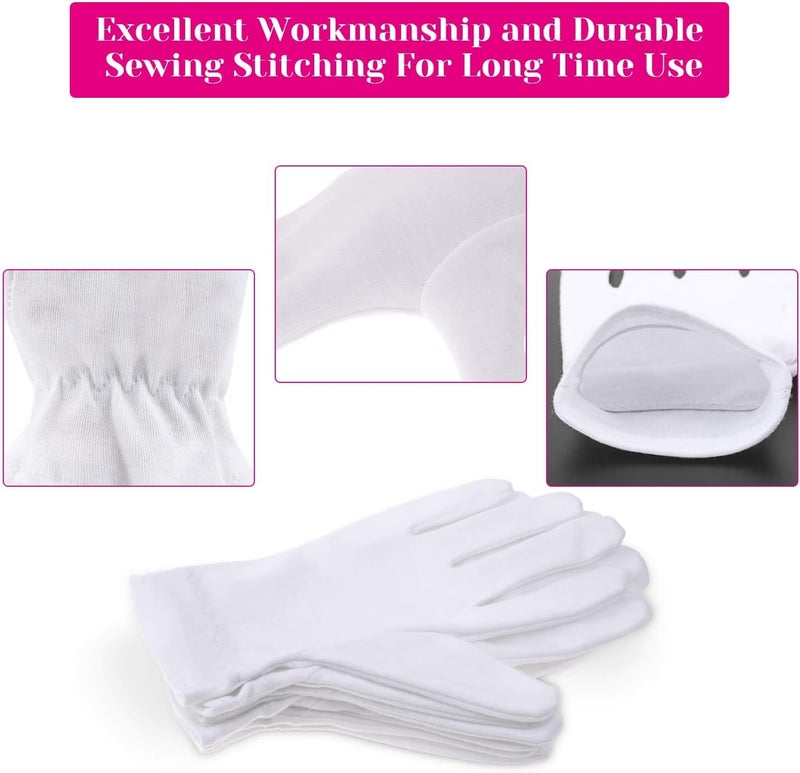selizo Moisturizing Gloves for Dry Hands Overnight, 3 Pairs 100 Percent White Cotton Gloves for Women Eczema, Hand Moisturizer Sleeping Spa Gloves for Eczema Dry Hands - Image 4