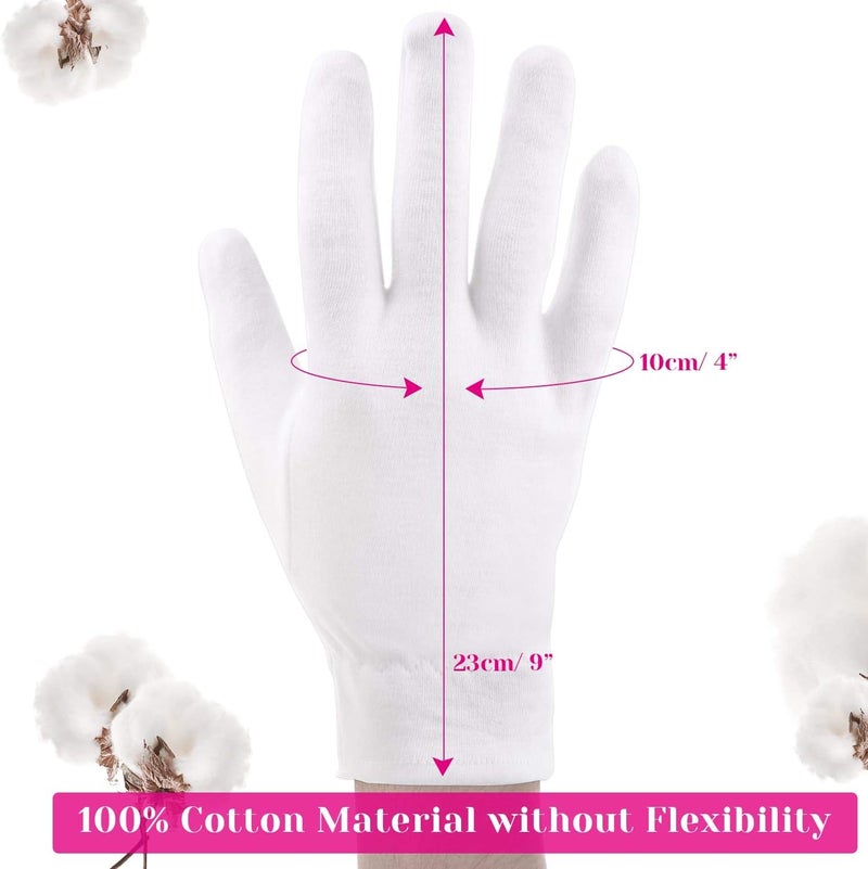 selizo Moisturizing Gloves for Dry Hands Overnight, 3 Pairs 100 Percent White Cotton Gloves for Women Eczema, Hand Moisturizer Sleeping Spa Gloves for Eczema Dry Hands - Image 5