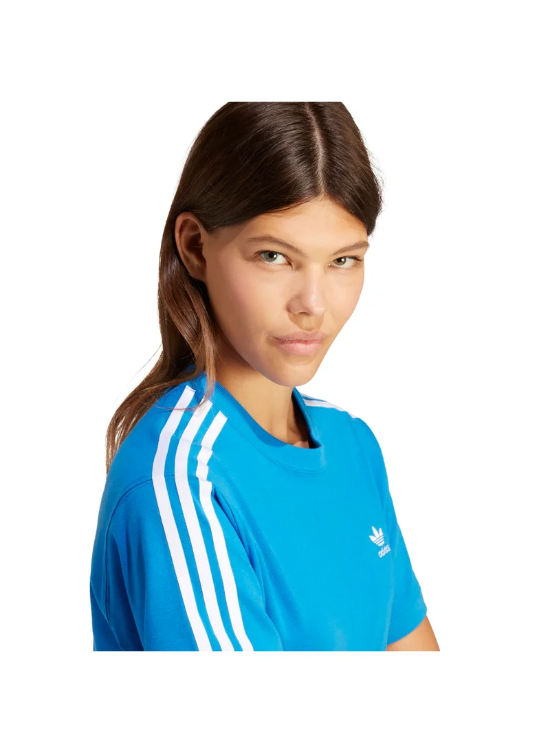 اديداس adidas 3 STRIPE TEE Blue Originals Women T-SHIRTS