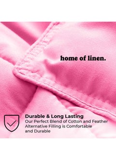Home of linens Cotton - Plain - Heavy Comforter - 3.6Kgs - Down Alternative Filling - (For Matress 160cm/180cm) - Size (230cm x 240cm) - Purple  - Image 3