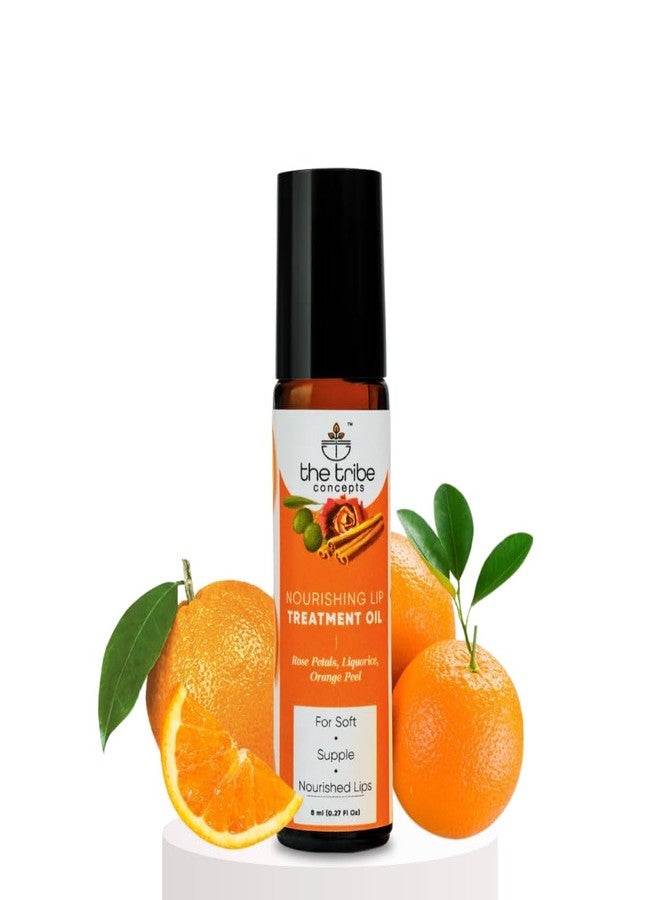 The Tribe Concepts Nourishing Lip Treatment Oil with Rose Petals, Liquorice, Orange Peel for Pigmented Lips, Lip Oil for Women & Men, for Dark, Pigmented, Dull, Dry & Chapped Lips, 8 ml - Image 1