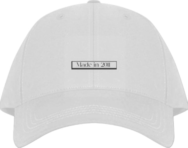 Made in '2011 Plain unisex baseball cap White