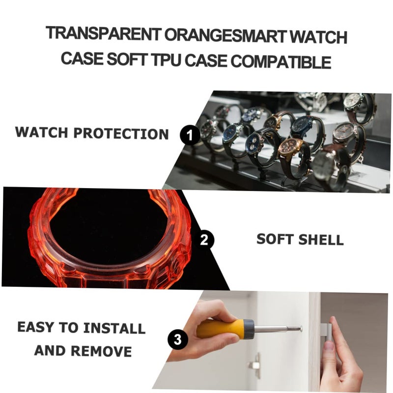 Orange TPU Case Transparent Shockproof Protective Cover Easy Button Access Anti Scratch - Image 4