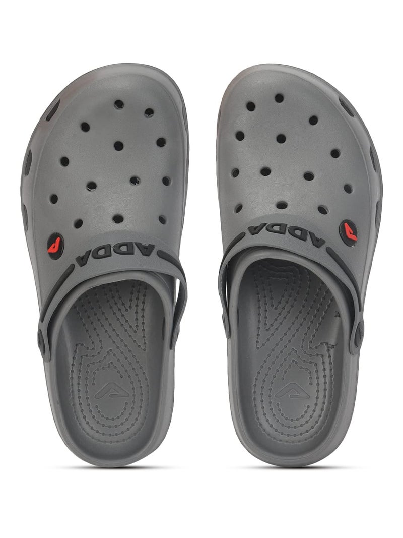 ADDA (LABEL) SWIFT || Durable & Comfortable || EVA Sole || Lightweight || Fashionable || Super Soft || Clogs For Men,9 UK,Grey - Image 3