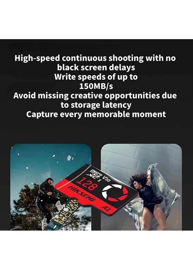 HIKSEMI E3 128GB Micro SDXC Memory Card, A2 V30 U3 High Speed TF Card, Max 150MB/s Write Speed Micro SD Card for Action Camera, Drone, Digital Camera & Outdoor Photography - Image 3