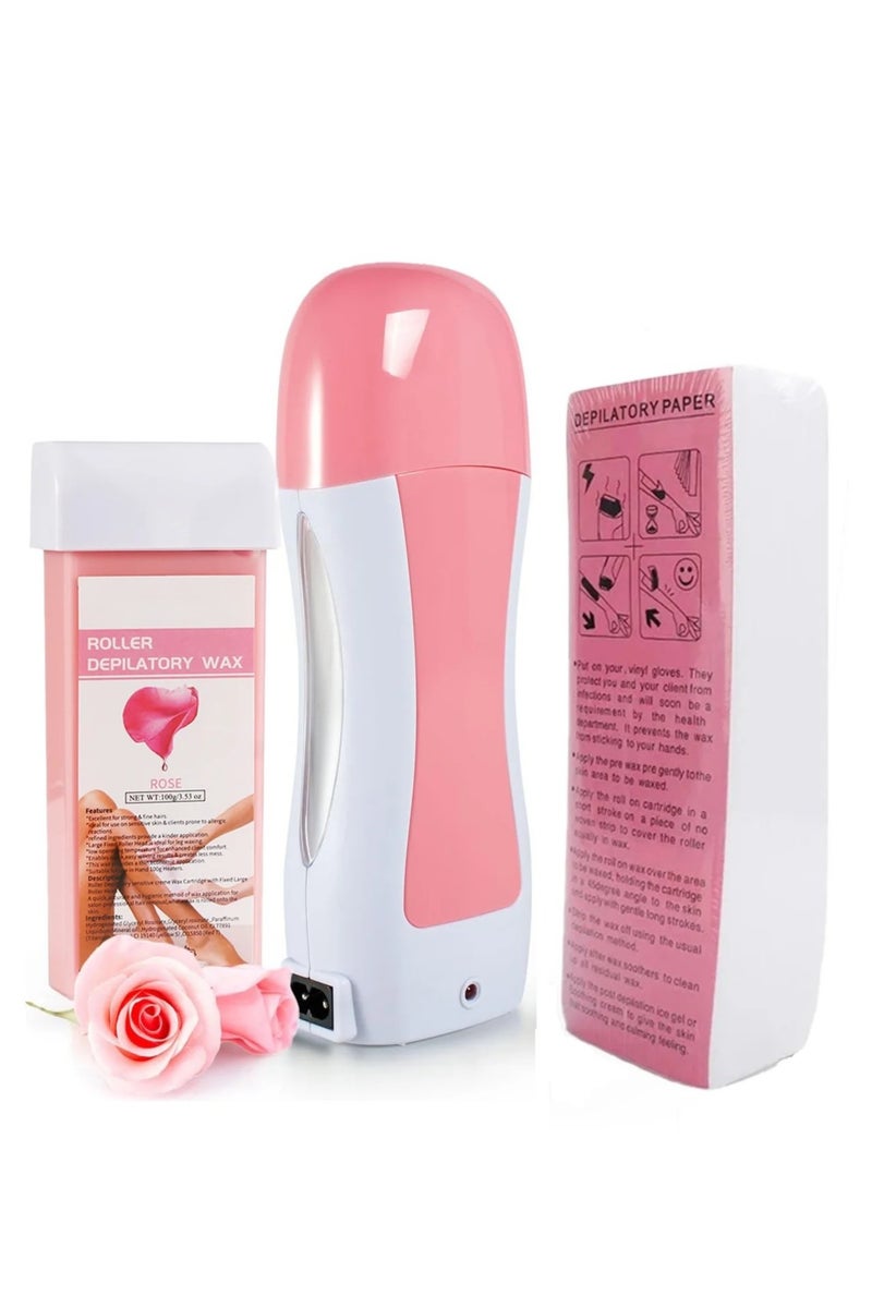 Generic Fashion Look Roll-On Wax Warmer Hair Removal Kit – Electric Wax Heater Machine with Refillable Cartridge | Easy & Mess-Free Waxing System for Smooth Skin at Home or Salon Use  - Image 1