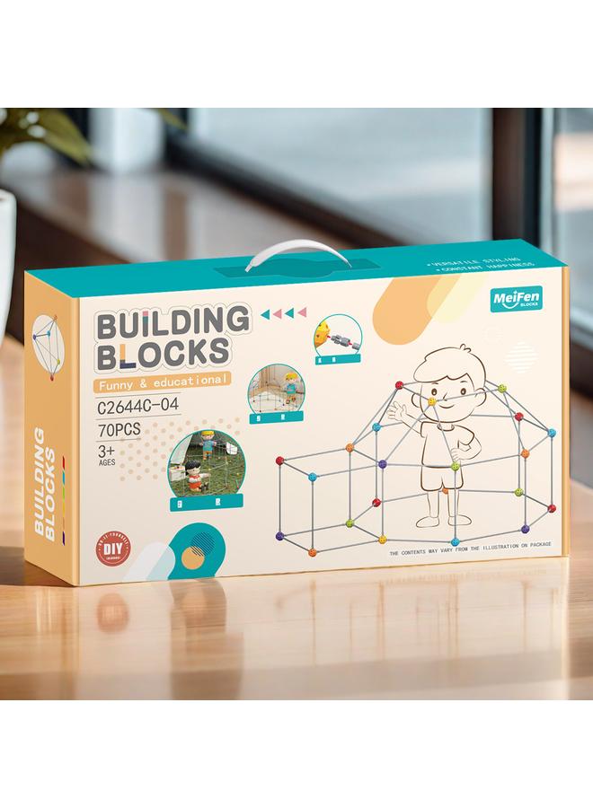 الأزرق جي دبليو Diy Castle Pipeline خرز خرز ، صندوق هدايا ، لعبة أطفال مجمعة على الطاولة 4-6 سنوات - Image 2