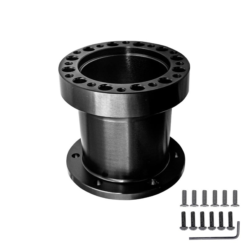 CYDZSW Aluminium Steering Wheel Hub Adapter Spacer 76MM 3 Inch for Personal or Racing Car Modification Steering Wheel Heightening Increase Height 76CMBlack