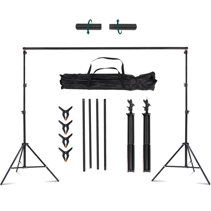 Kate Photo Backdrop Stand 10x8.5ft Adjustable Background Stand Kit for Photography (Indoor/Outdoor) and Party Decorations, Maximum Load 5kg/11lb - Image 1