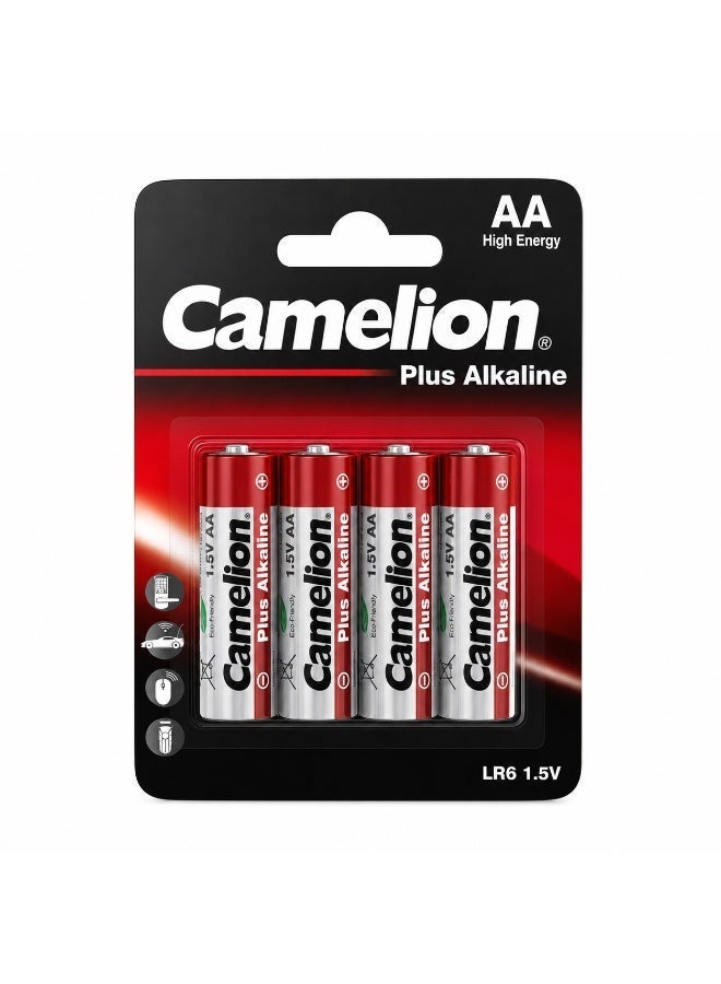 Camelion AA Alkaline Batteries 4 Pack, 1.5V Double A Long Life Battery for Remotes, Toys, Flashlights, Clocks & Household Devices - Image 1