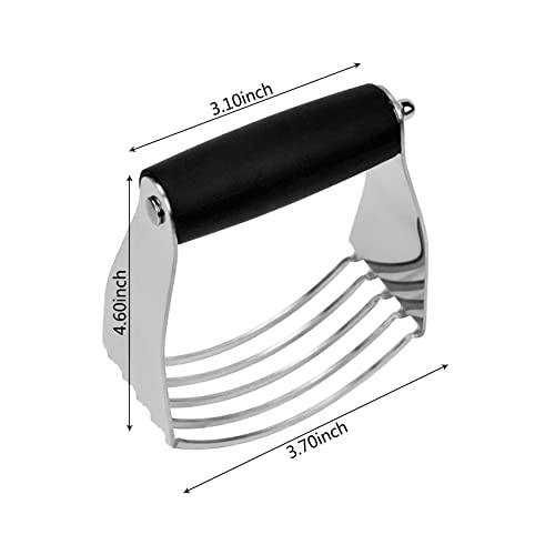 Theophorus Dough Blender Heavy Duty Pastry Cutter Stainless Steel Butter Cutter Professional Baking Tool For Mixing Flour Butter (Black) - Image 2