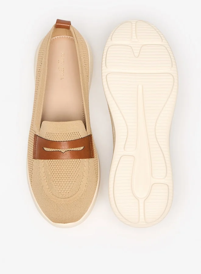 Flora Bella By Shoexpress Mesh Textured Slip-On Shoes with Pull Tabs