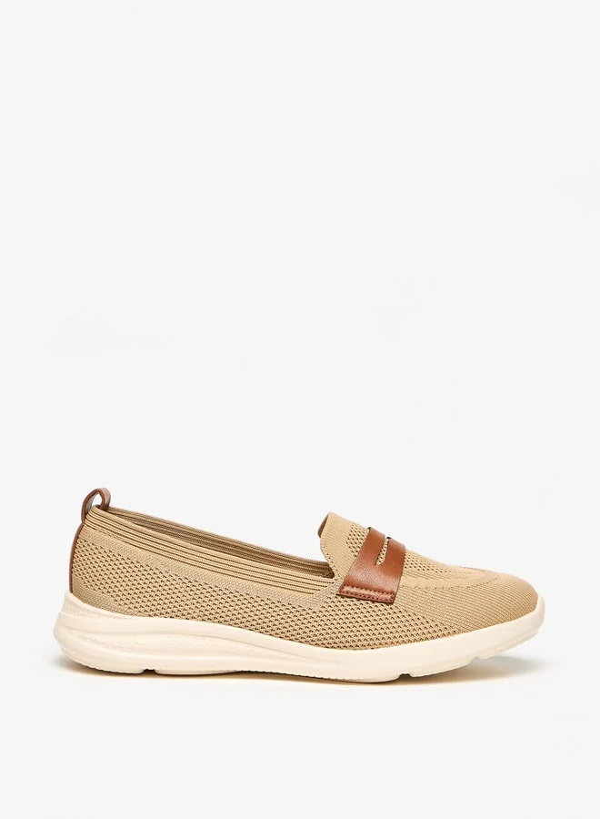 Flora Bella By Shoexpress Mesh Textured Slip-On Shoes with Pull Tabs