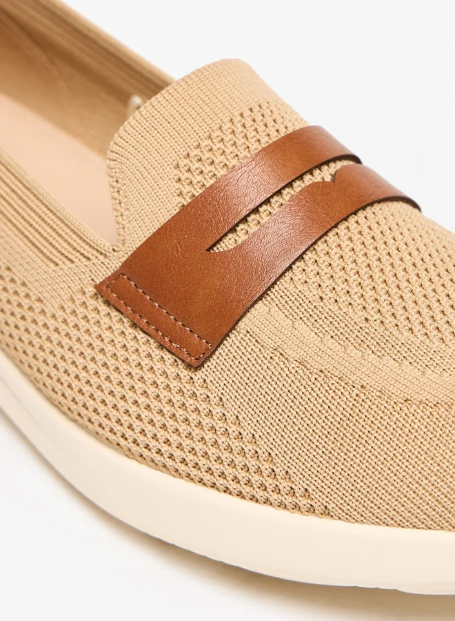 Flora Bella By Shoexpress Mesh Textured Slip-On Shoes with Pull Tabs