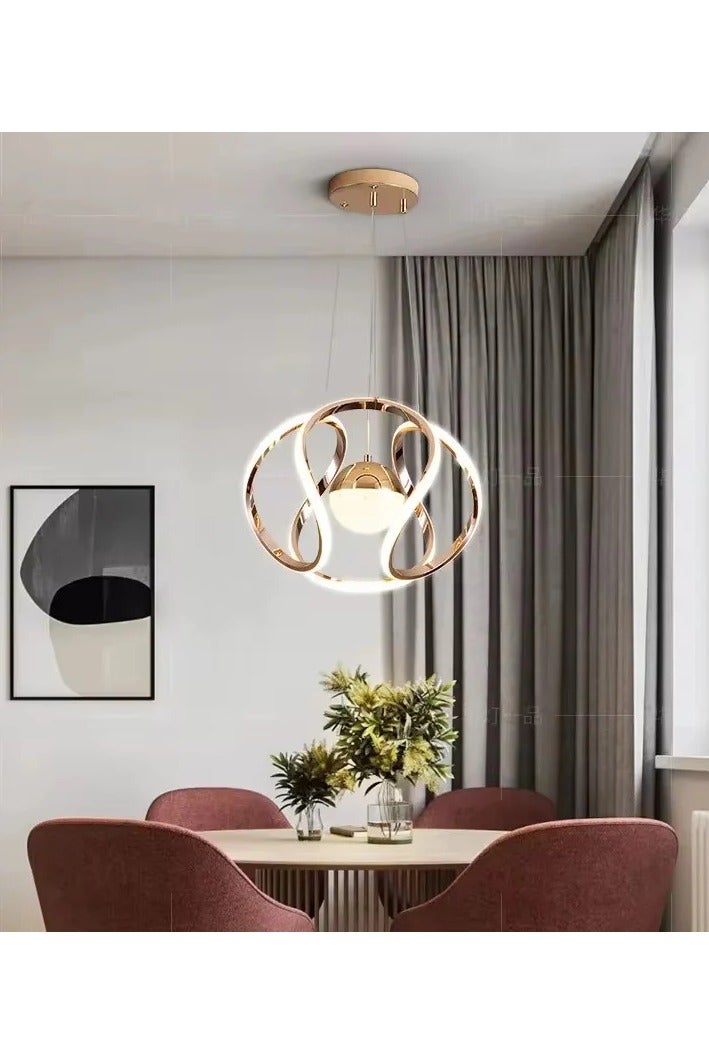 NERFA Modern wavy gold LED chandelier, 3 colors, 50cm - Image 1