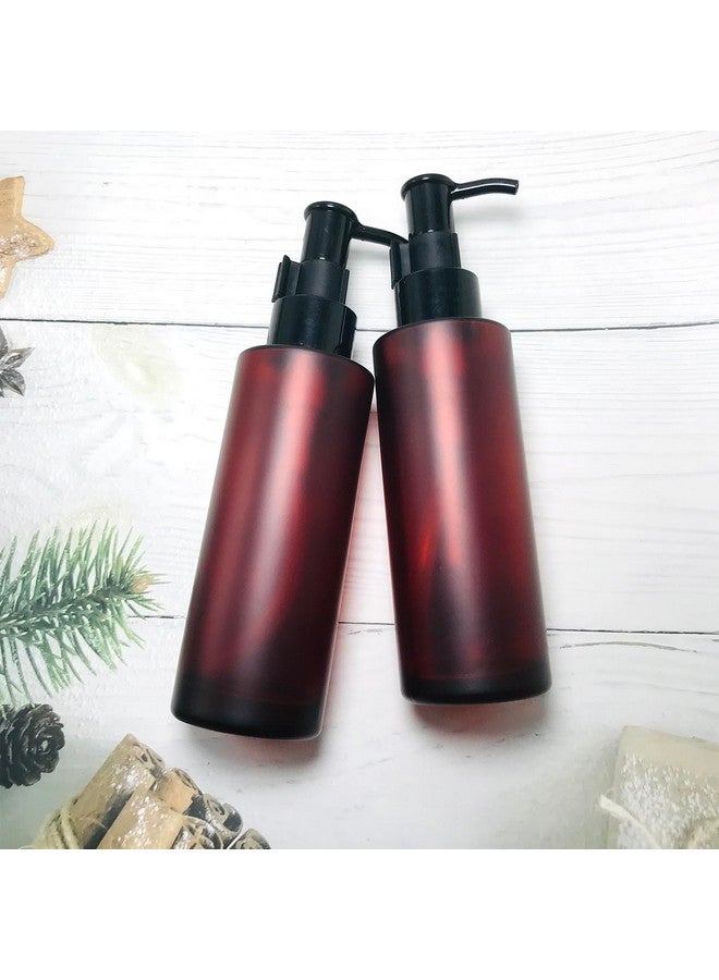 أب ستور قطعة 100 مل/3.4 أونصة زجاجة مضخة لوشن زجاجية كهرمانية فارغة مع غطاء مضخة أسود، حاوية تخزين لتعبئة مستحضرات التجميل لزيت عطري مستحلب - Image 4