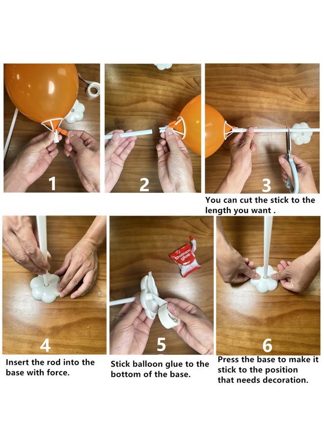 Efay Balloon Stand Kit , 12 pack Balloon Stick Holder with Base for Table Top Centerpiece Party Decoration, Reusable Balloon Column Stand Suit for Happy Birthday / Baby Shower / Wedding Parties - Image 3